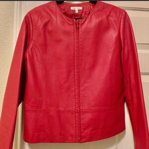 Genuine Leather Jacket Beautiful Red Perfect Fall Outfit